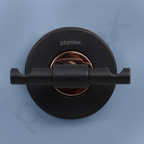 Image of Plantex Brass with 304 Grade Stainless Steel Robe Hook /Cloth-Towel Hanger /Door Hanger-Hook Bathroom Accessories - RDAB (Black)
