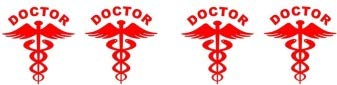 UV Printed Doctor Sticker for Any Car (Red) -Pack of 4