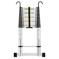 STANEW Scala telescopica 6,2 m in alluminio, bracciolo removibile, estensibile, multi-funzione, stabile scala, carico massimo 150 kg