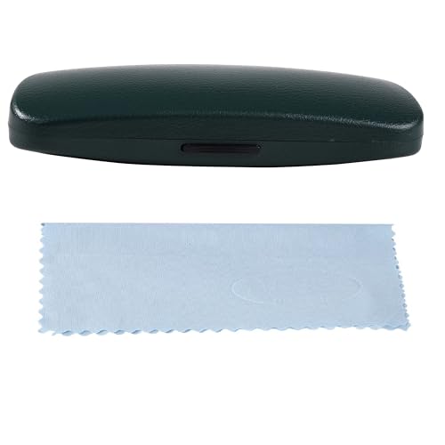 Image of VIVID Vision Unisex Adult Lightweight Eyewear Specs Case Cover | Free With Cleaning Cloth | Protect Eye Glasses | Plastic | Spectacles | Cases | IC - 621 ABS Dark Green with Cloth