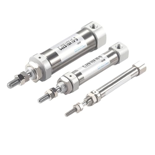 Vérin pneumatique miniature CJ2B6x25-SR simple effet en acier inoxydable à raccord axial - 2