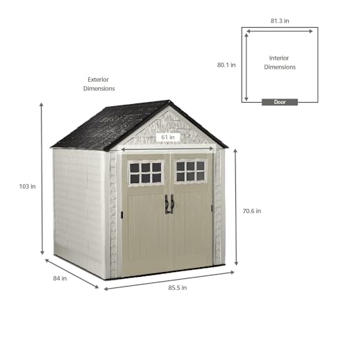 Rubbermaid 2035896 7 X 7 Foot Durable Weatherproof Resin Outdoor Storage Shed thumb #4