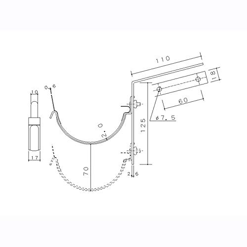 Amazon | 雨樋受け金物 OT自在スレート受 3寸勾配 100個入 105mm 