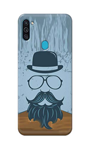 Image of PRINTFIDAA Mustache Beard and Hairstyle Hipster in Glasses Printed Designer Hard Case for Samsung Galaxy M11 / Samsung A11, SM-M115F / DSN Back Cover -(e) RPM1002