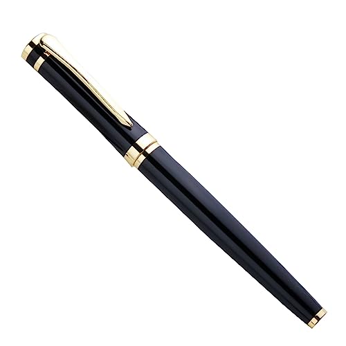 Bolígrafo roller gel punta fina 0.5mm negro dorado