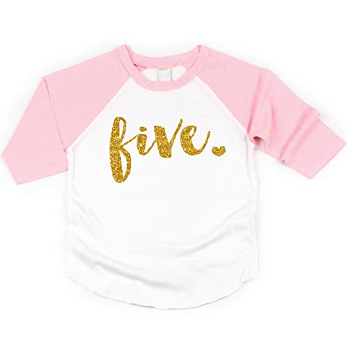Bump and Beyond Designs Girl Fifth Birthday Outfit Fifth Birthday Shirt Five Year Old Outfit