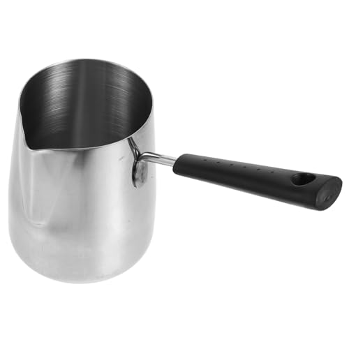 Cabilock Turkish Coffee Pot and Butter Melting Pot Stainless Steel Cezve for Brewing Coffee and Hot Chocolate Stable Base Design for Easy Use and Heat Retention