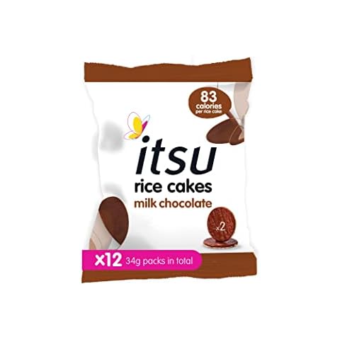 Itsu Milk Chocolate Rice Cakes Healthy Snack, 34 g, Pack of 12 Cover