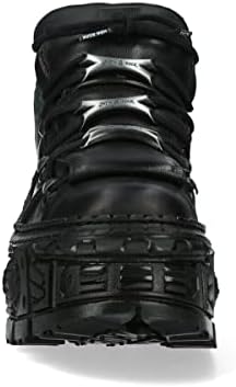 New Rock WALL106-S12 Womens Black Leather Platform Gothic Boots 7 | Image 4