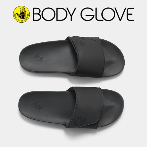 Image of Body Glove Men's Slides, Cushioned Slide-on Sandal Slippers with Padded Adjustable Strap