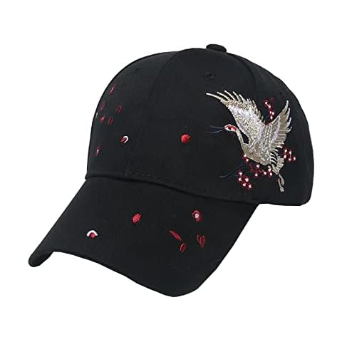 Women Vintage Style Baseball Caps Adjustable Breathable Embroidered Sun Hat Sport Golf Sunbonnet Ponytail Dad Hat Black Cover