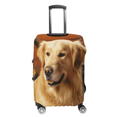 Golden Dog Travel Luggage Cover Elastic Washable Suitcase Cover Dustproof Anti-Scratch Suitcase Protector Fits 19-32 Inch Luggage, XL4