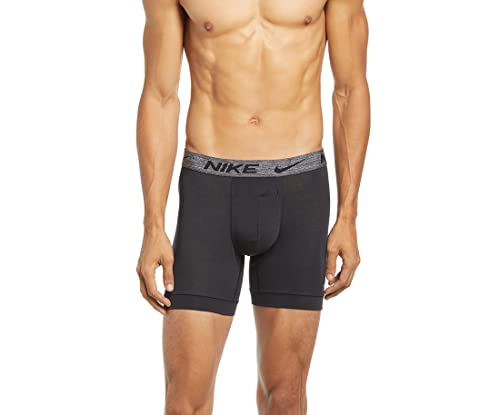 Nike 2Pk Dri Fit Relux Mens Boxer Briefs Size S, Color: Grey/Black