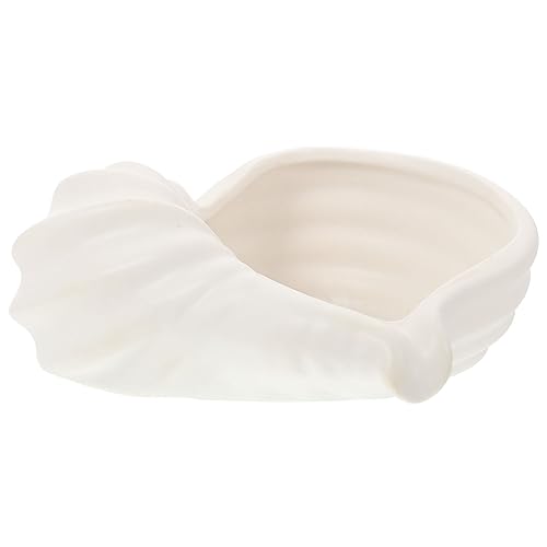 Vaguelly Soporte De Joyería De Anillo Forma De Concha De Cerámica Blanca Bandeja Decorativa Para Anillos Joyas y Accesorios Para Decoración Del Hogar
