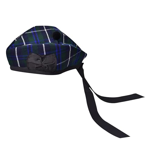 Image of Glengarry Cap-Traditional Scottish Hat, Acrylic Wool Tartan Glengarry hat, Kilts /Bagpipes Accessories