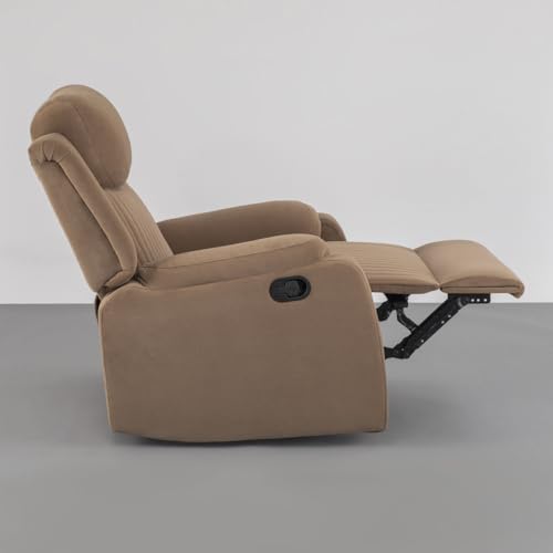 Image of Sleepyhead RX6 Designed by Duroflex - Single Seater Suede Fabric Recliner (Mocha Brown) |3 Modes of Comfort |High Back Rest for Extra Neck & Lumbar Support |Premium Pocket Springs for Plush Feeling