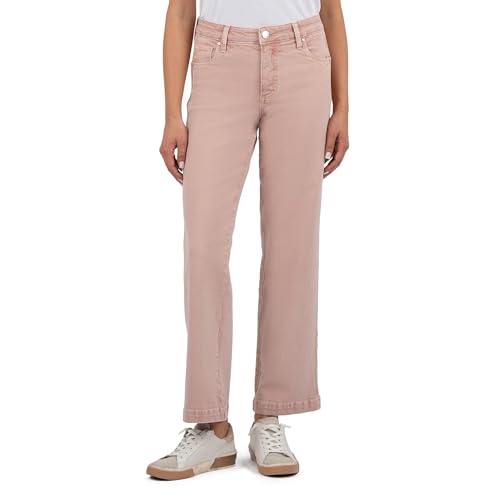 KUT from the Kloth Women's Pattie High-Rise-Straight Legs-Back Darts 5 Pockets in Blush