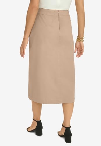 Jessica London Women's Plus Size Chino Faux Wrap Skirt2