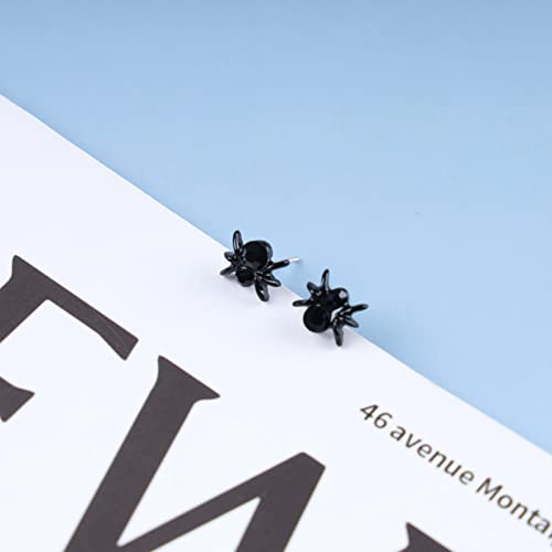 Andelaisi Punk Black Spider Earrings Black Horror Spider Studs Earrings Vintage Tiny Spider Earrings Gothic Spider Funny Earrings Jewelry for Women3