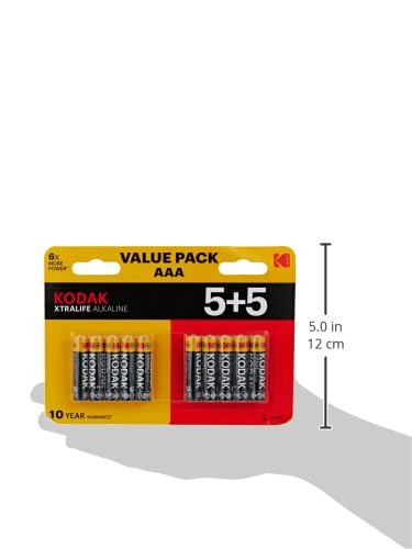 Kodak Xtralife Alkaline AAA Batteries - Value Pack (5+5)