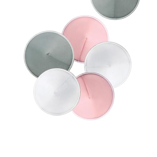 Washable Nursing Pads 6 PCS Reusable Breast Pads for Breastfeeding Soft and Super Absorbent Nipple Pads with Laundry Bag & Travel Storage Bag for Postpartum Essentials – 4.7inch