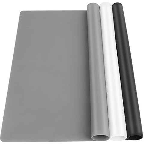 Silicone Mat for Resin, LEOBRO 3 Pack A3 Extra Large Silicone Sheet for Resin Mould, 30cm x 40cm Crafts Mat for Resin Casting Mold, Silicone Sheet, Heat-Resistant Mat, Black, Dark Gray, Transparent Cover