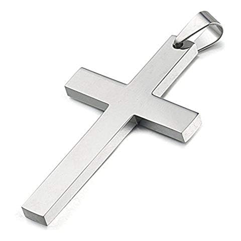 Ouslier 925 Sterling Silver Simple Mens Cross Pendant Jewelry (Silver) Cover