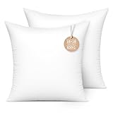 18x18 Inch Pillow Inserts (Set of 2) Synthetic Down Alternative Fill - Fluffy Durable Forms for Sofa, Bed & Accent Chairs