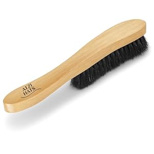 Fedora Hat Brush Lint Remover Duster Brushes for Felt Hats 100% Horse Hair (Black) Wood Brush