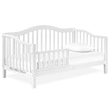 Dream On Me Austin Toddler Day Bed In White, Greenguard Gold Certified, JPMA Certified, Non-Toxic Finishes, Low To Floor Design, Side Safety Guard Rail