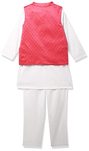 Image of Amazon Brand - Jam & Honey Cotton Boy Festive Nehru Jacket, Kurta And Pyjama Set Which Is Both Comfortable And Stylish