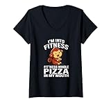 Photo Gallery donna fitness pizza pet monkey lover maglietta con collo a v Photo Gallery donna fitness pizza pet monkey lover maglietta con collo a v