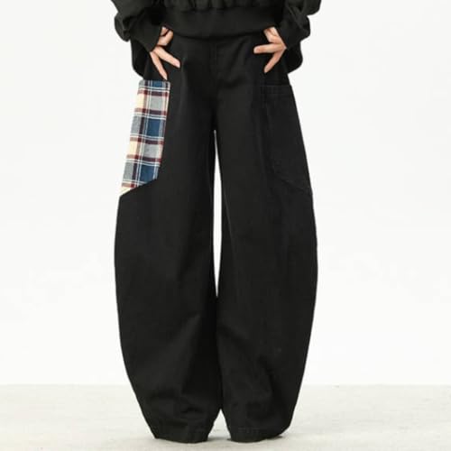 Baggy Barrel Jeans for Women Pinstripe Wide Leg Loose Fit Denim Pants Oversized Vintage Hip Hop Clothes3