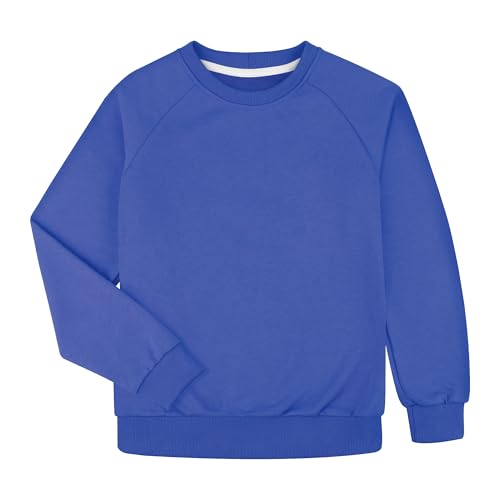 BIG ELEPHANT Kinder Pullover Jungen – 100% Baumwolle Sweatshirt Jungen, Weiches Doppellagiges Langarmshirt für Schule & Alltag, Ohne Logo