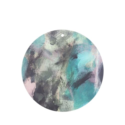 吊り下げ式車用芳香剤カード 2枚パック - 長持ちする吊り下げ式アロマセラピーカード (ラベンダーの香り) 車、自宅の寝室、ワードローブ、靴箱などに最適。ユニセックス (ブルーの芸術的なアーティストの油絵の具、マルチカラーのクローズアップ、抽象的なカラフル