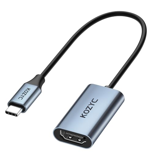 KOZYC USB C to HDMI 4K Adaptador, USB C a HDMI Convertidor Compatible con Thunderbolt 3, DP 1.2/1.4 Modo alt Compatible con 4K 30Hz, 3D, Copia y Pantalla extendida para Laptop, MacBook Pro, UHDTV,