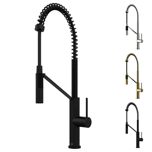Product Image of the VIGO Livingstone 24'' H Single Handle Pull-Down Sprayer Kitchen Faucet in Matte Black-VG02027MB