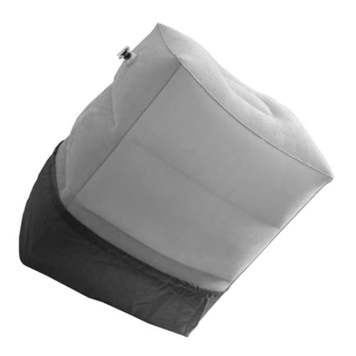 Alipis Reposapiés Inflable Gris para Viaje, Cojín Ajustable en 3 Alturas, Resistente al Desgaste, Plegable y Cómodo para Avión, Camping y Senderismo