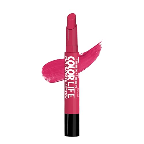 Image of TEEN TEEN Color Life Nontransfer Crayon Lipstick |Matte Finish with Built-in Primer |Waterproof & Long Lasting Lip Color |Smudge-Proof, Fade-Resistant Formula |Combo Color (Ruby Red, Rose Pink)