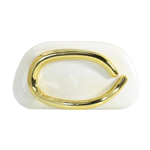 Image of Women Evening Clutch Purse Metal Handle Acrylic Purse Unique Shoulder Bag Causal Handbags for Bride Party Wedding