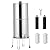 2.25G Gravity-fed Water Filter System, 304 Stainless Steel Countertop Water Filtration System with 2 Filters and Stand Reduce 99% Chlorine for Home Camping RV Fishing