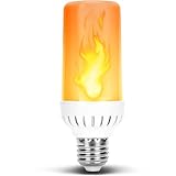 Flame Flickering Glowing Amber Fire Effect LED Light Bulb in E26 Medium Edison Screw Base DC 12 Volt Landscaping Low Voltage Lighting for Home Landscape Outdoor Battery System 4W