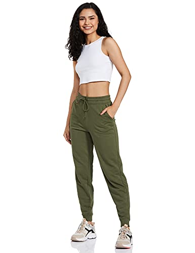 Image of Marks & Spencer Women's Cotton Solid High Rise Regular Fit Jogger