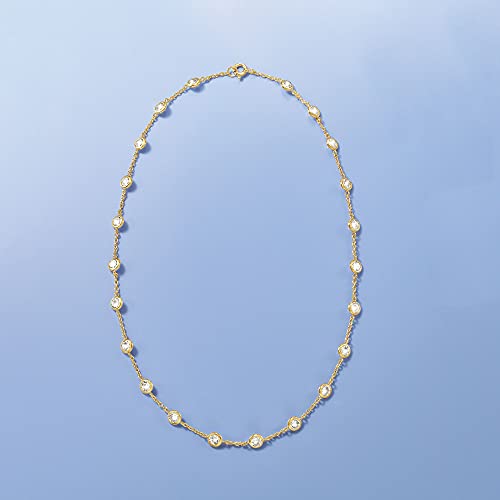 Ross-Simons 10.00 ct. t.w. Bezel-Set CZ Station Necklace in 18kt Gold Over Sterling3