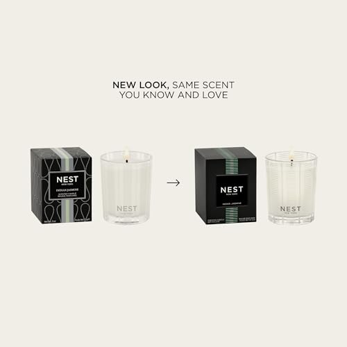 Image of NEST New York Scented Votive Candle, Indian Jasmine - 2 oz - Up to 28-Hour Burn Time - Reusable Glass Vessel