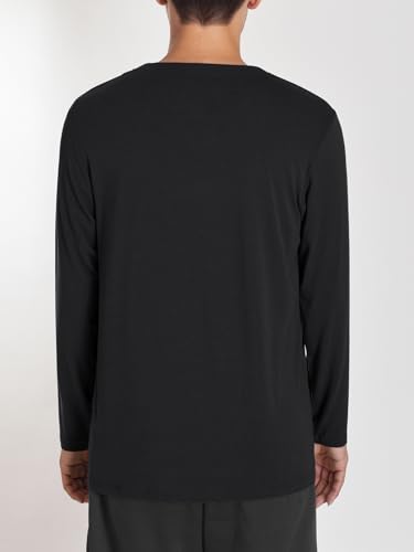 Latuza Men's Long Sleeve Pajama Shirt 2 Pack Henley Neck Sleep Tops3