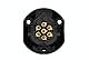HELLA 8JB 001 943-001 Steckdose - 12V - 7-polig - Stecker: Schraubkontakt - Zinnbronze - Kunststoffgehäuse - schwarz - DIN/ISO: 1724 - Karton