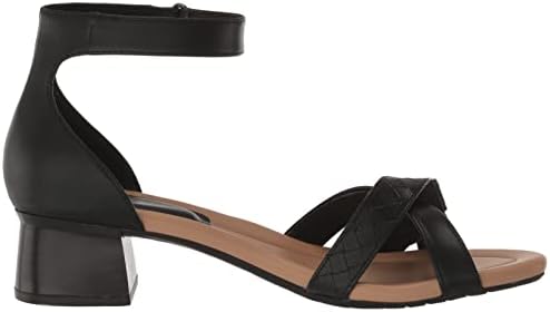 Clarks Women's Desirae Lily Heeled Sandal, Black/Tan Coated Leather, 8.5 | Image 5