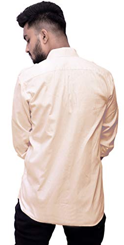 Image of REBANTA Mens Casual Shirt Plain Double Pocket (Maroon, Pure Cotton)