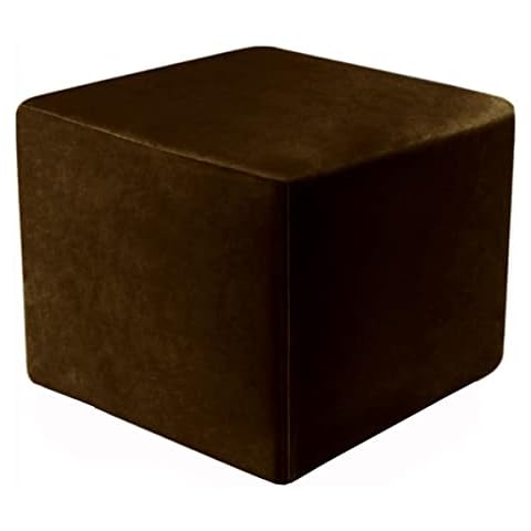XGANGM Velvet Ottoman Cover Square Small/Medium/Large Stretch Ottoman Cover Slipcovers Sofa Footstool Cover Protector, for Square Leather/Fabric Ottoman Footstool ,dark brown,1large Cover